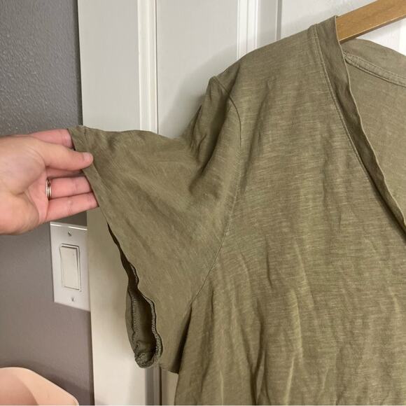 Madewell Olive Green Cotton V Neck Short Sleeve T-shirt Size XXL - Picture 4 of 6
